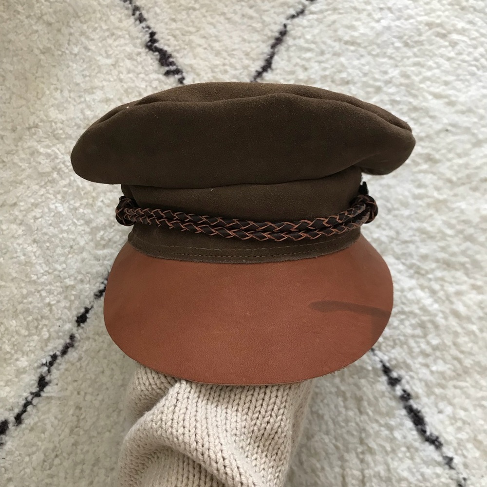 Brixton Kayla Suede Moto Cap / Brown / S